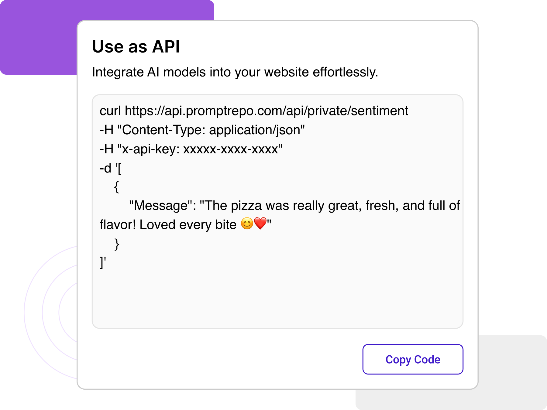API for Seamless Integration