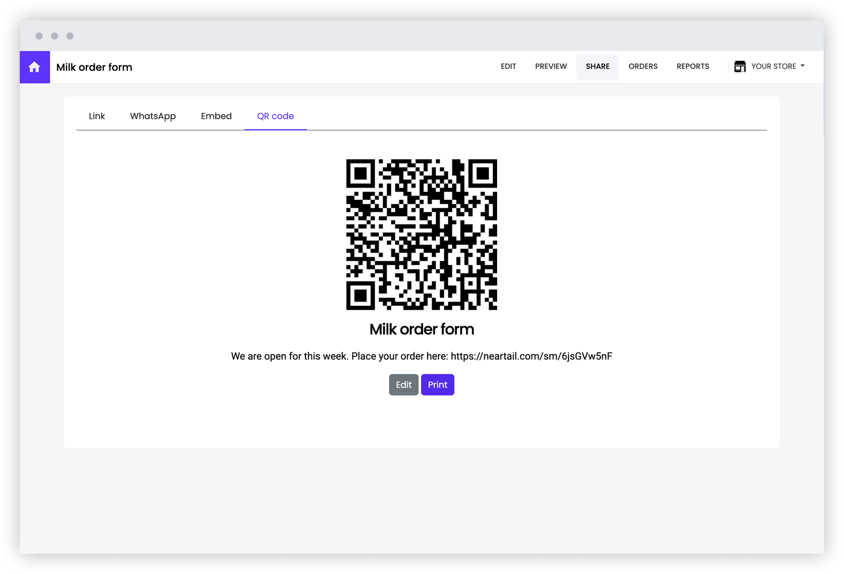 Display the QR code in your store and allow users to easily access the form on their mobile