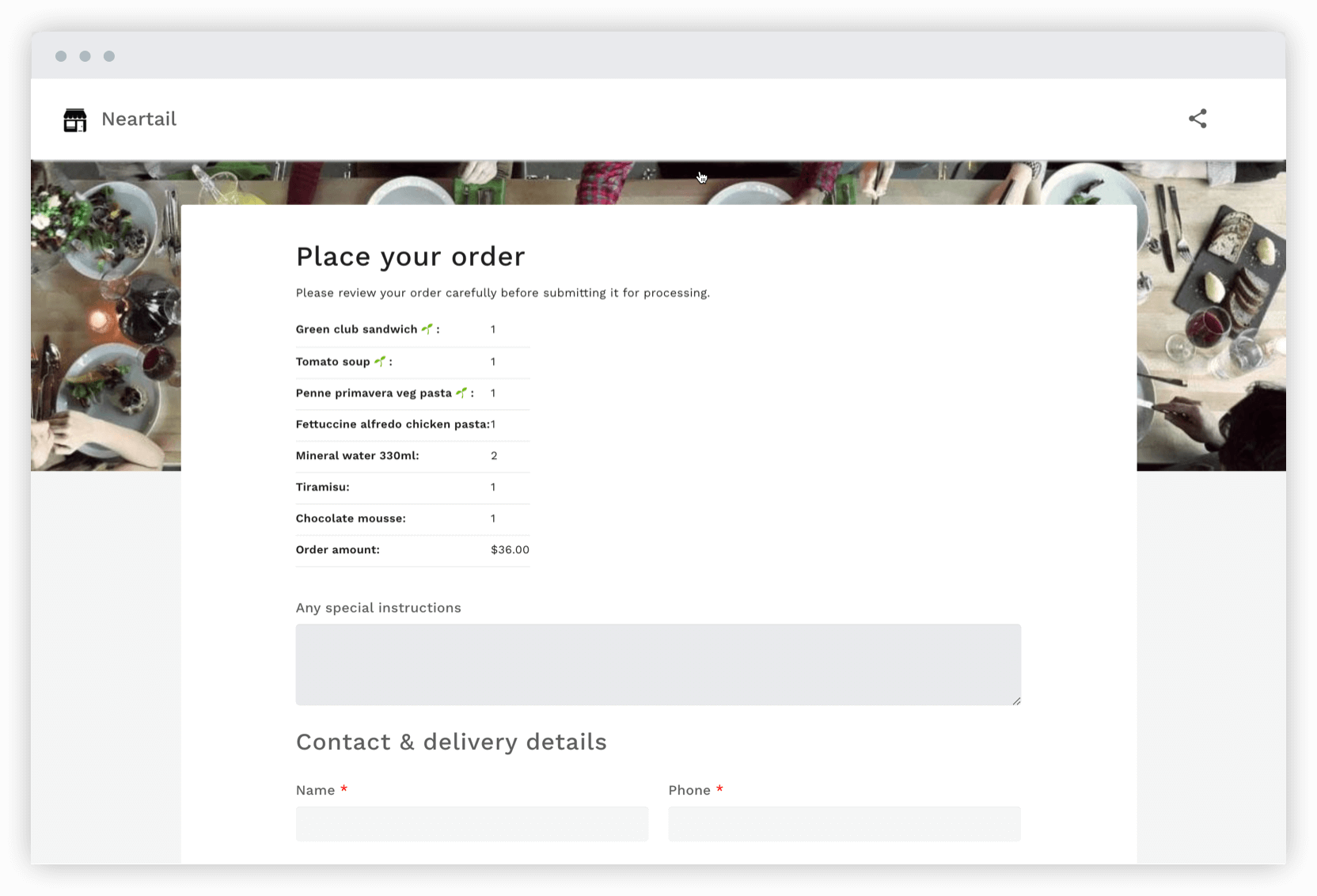 Show an order summary & make it easy for your users to review their order before they submit their order