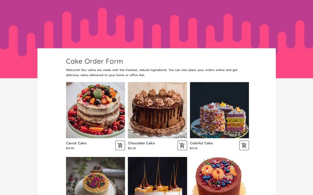 Order a Cake Flat Responsive Widget Template