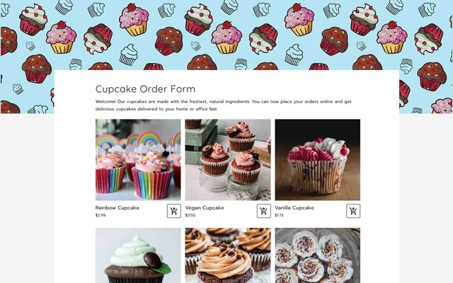 Cupcake order form