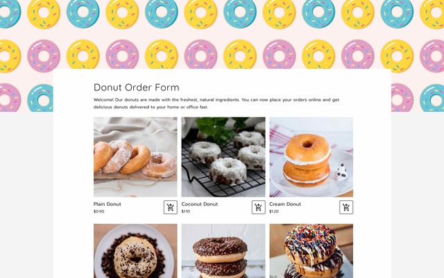 Donut order form
