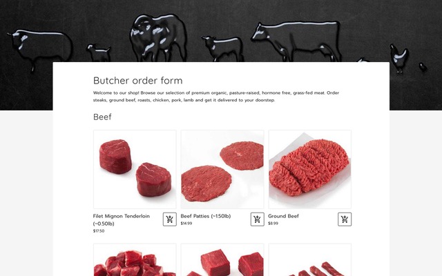 Butcher order form