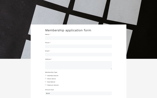 Membership application form