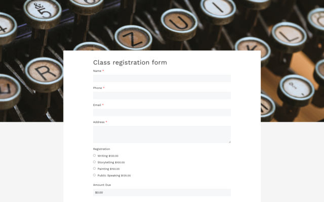 Class Registration Form Template For Google Forms