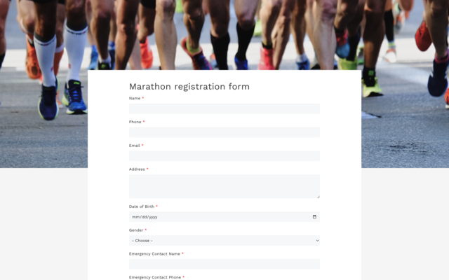 Car Race Registration Form Template