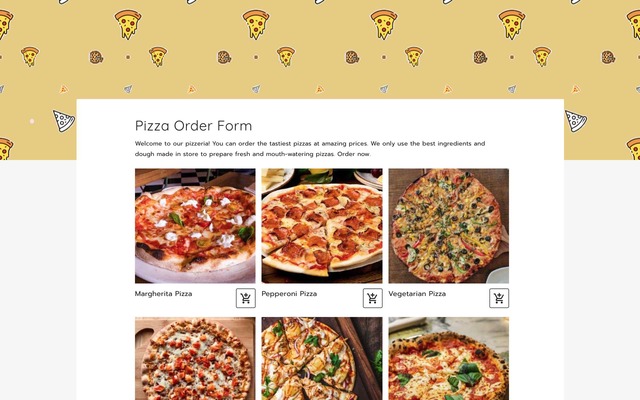 Pizza order form (Variants)
