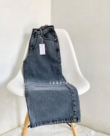 NARA Highwaist Cullote Jeans-Snow Acid`