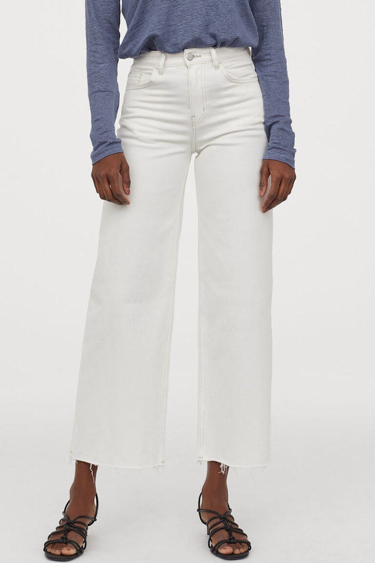 Cropped White Leg Jeans