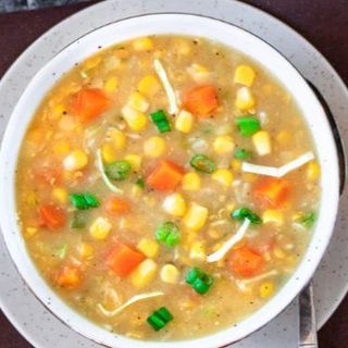 Veg sweet corn soup