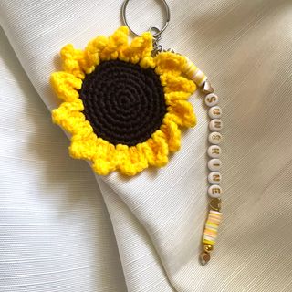 Crochet Sunflower Keychain