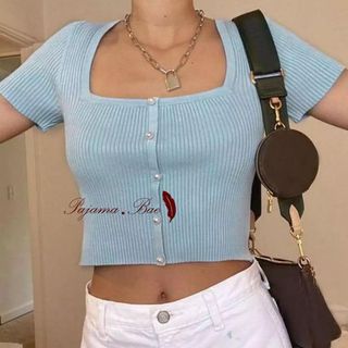 pastel pearl croptop BLUE