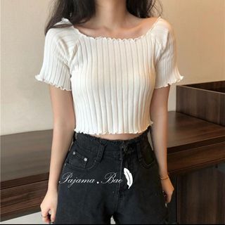 Ruffle top WHITE