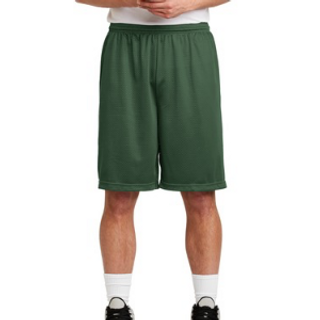 Sport-Tek® Long PosiCharge® Classic Mesh Short. ST515 (Forest Green) Image