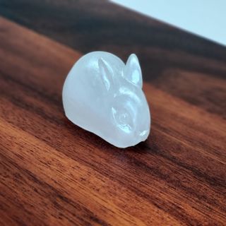 White Shimmer Resin Bunny