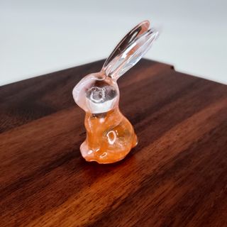 Orange & White Smooth Resin Bunny