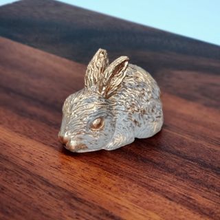 Gold Textured Resin Bunny     