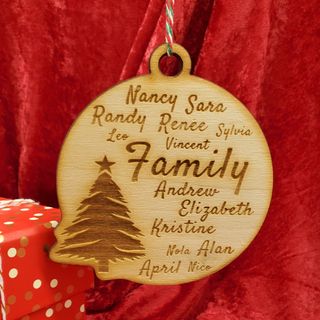 Family - Name Engraved Christmas Ornament