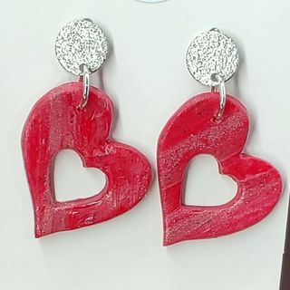 Sparkle Red - Silver Glitter Posts