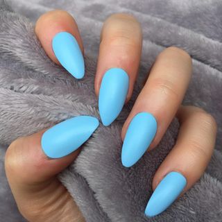 Matte Light Blue Press Ons - Set of 12 nails with free glue