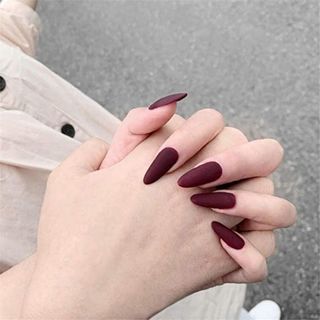 Matte Burgundy Press Ons - Set of 12 nails with free glue 