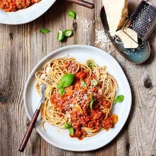 Vegetarische spaghetti Bolognese 