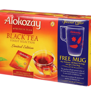 Alokozay Black Tea 100 Tea Bag With Mug