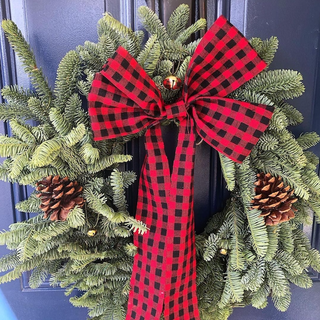 Decorated Wreath w/ Lights + Eucalyptus