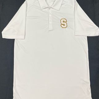 Men's White Antigua Polo Shirt w/Block S Logo