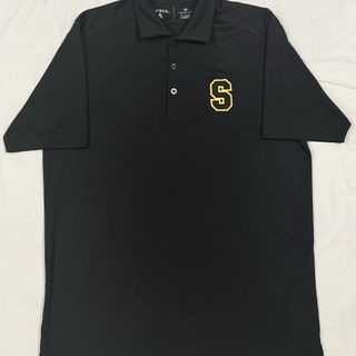 Men's Black Antigua Polo Shirt w/Block S Logo 