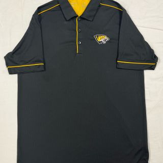 Men's Black Antigua Polo Shirt w/Sabercat Logo 