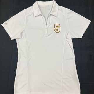 Women's White Antigua Polo Shirt w/Block S Logo 