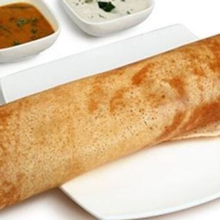 Regular Ghee Dosa served with Chutney and Sambar