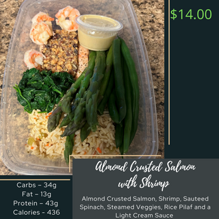 Almond Crusted Salmon with Shrimp