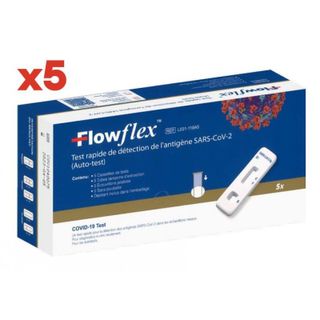 FlowFlex Boite de 5 - Carton de 120 boites, soit 600 auto tests