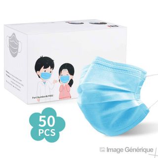 Boite de 50 Masques 3 Plis Enfant - Carton de 72 Boites, soit 3600 Masques