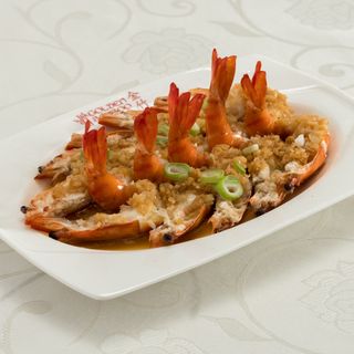 Steamed Prawns with Garlic