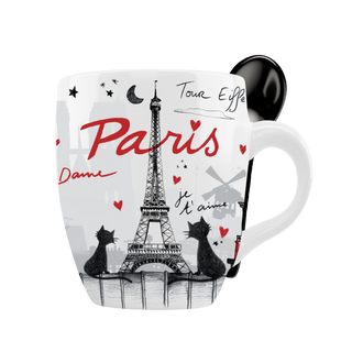 MUG020 - MINI MUG SPOON CHATS AMOUREUX #8798