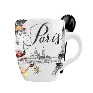 MUG006 - MINI MUG SPOON PARIS FLEURS #6660