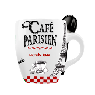 MUG003 - MINI MUG SPOON CAFE PARISIEN #6374