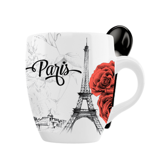 MUG014 - MINI MUG SPOON PARIS ROSES #6677