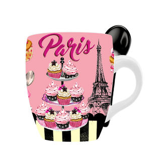 MUG004 - MINI MUG SPOON CUPCAKE PINK #5182