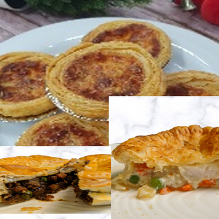 Mushroom Quiche + Original Fisherman Pie + Black Pepper Fisherman Pie