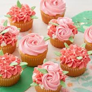 Pink and Coral Spring Cupcake