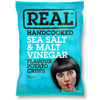 Real Hand Cooked Salt & Malt Vinegar Flavour Potato Crisps