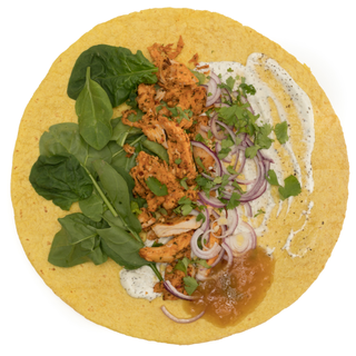 Wrap - Chicken Tikka, Red Onion, Mango Chutney, Mint & Yoghurt, Coriander & Spinach