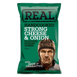 Real Hand Cooked Strong Cheese & Onion Flavour Potato Crisps