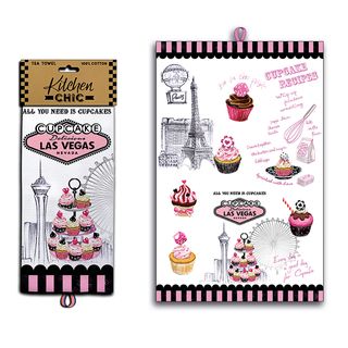 LV KITCHEN TOWEL CUPCAKES VSN #5003