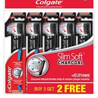 Colgate SlimSoft Charcoal Toothbrush Buy 3 Free 2