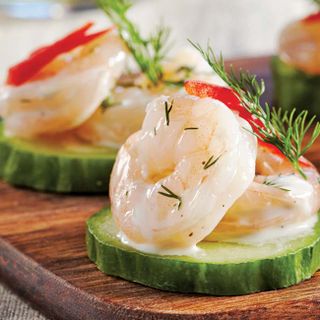 Cucumber Canapes with Shrimp